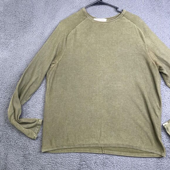 Rag & Bone Sweater Mens Large Green Long Sleeve Crewneck Pullover Cotton Casual - Picture 2 of 12